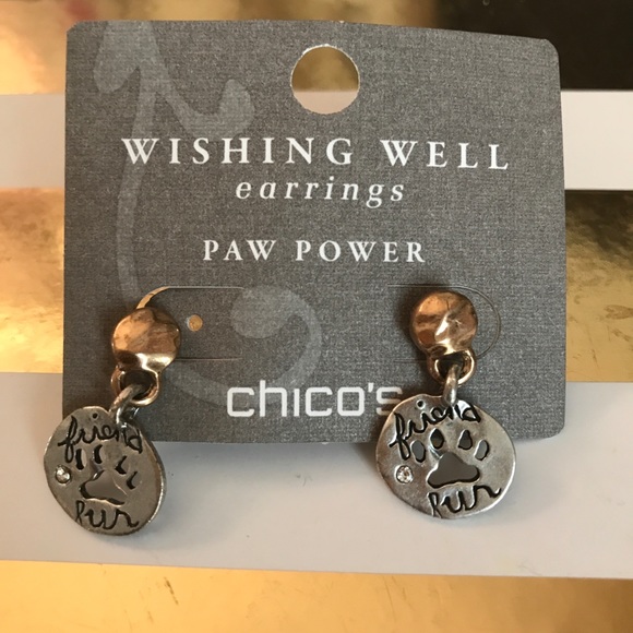 CHICO'S WISHING WELL PAW POWER DROP EARRINGS - NWT - Picture 3 of 3